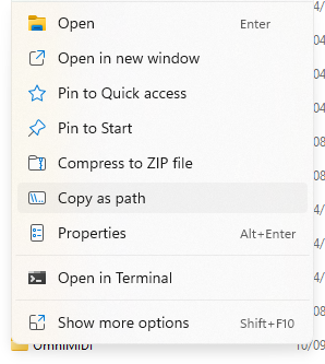 Windows 11 context menu