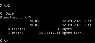 DOSBox dir command