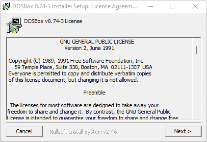 DOSBox license
