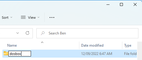 File Explorer create a new directory