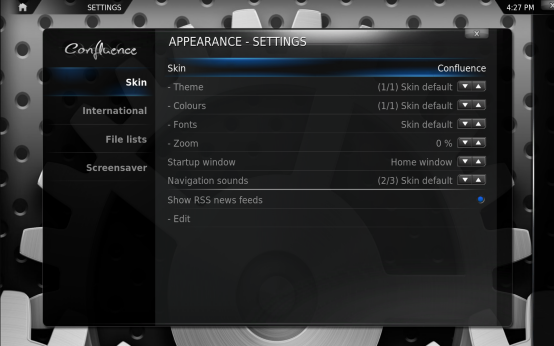 XBMC settings