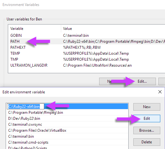 Windows 10 1511 environment variables