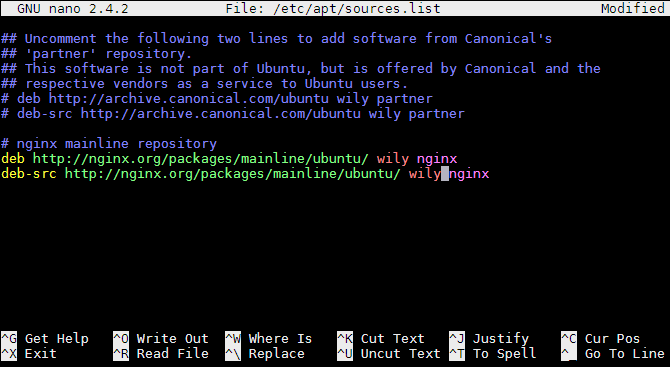 nano sources.list