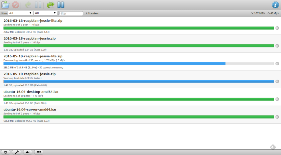 BitTorrent client running
