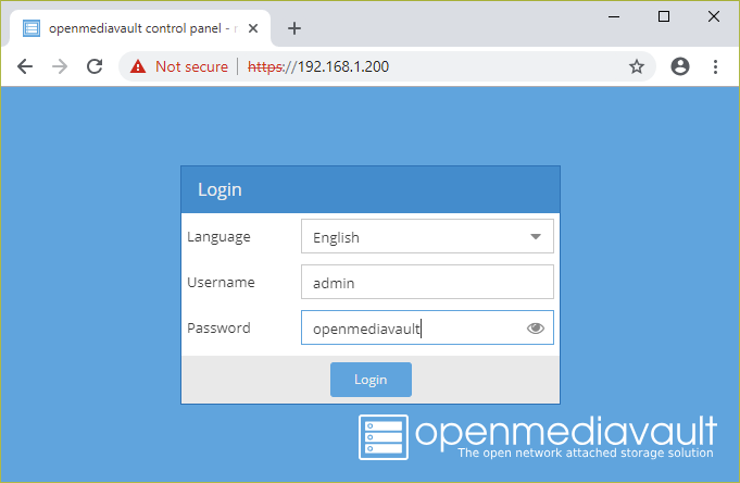Control panel login