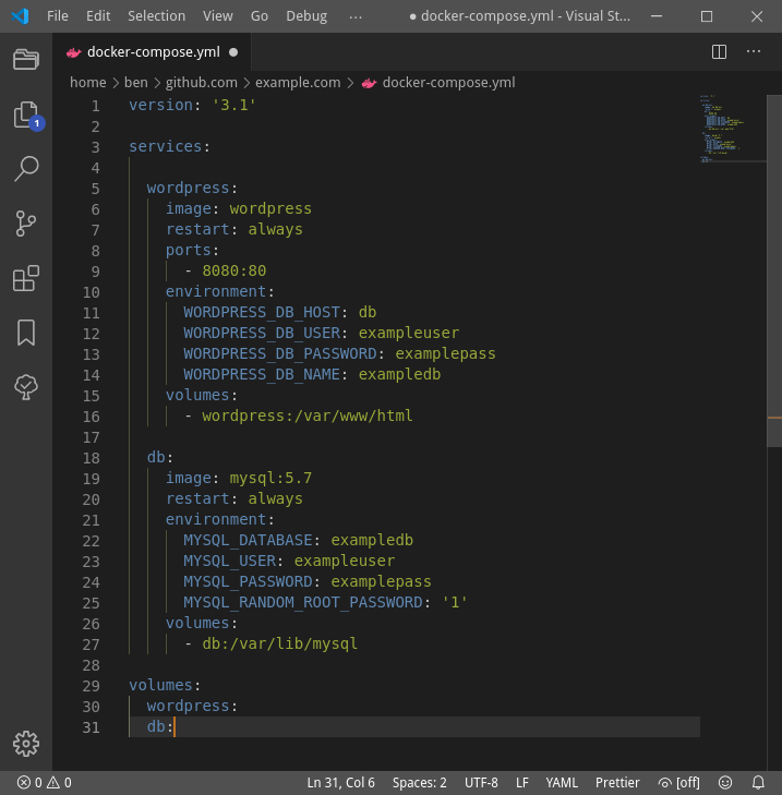 Visual Studio Code editor